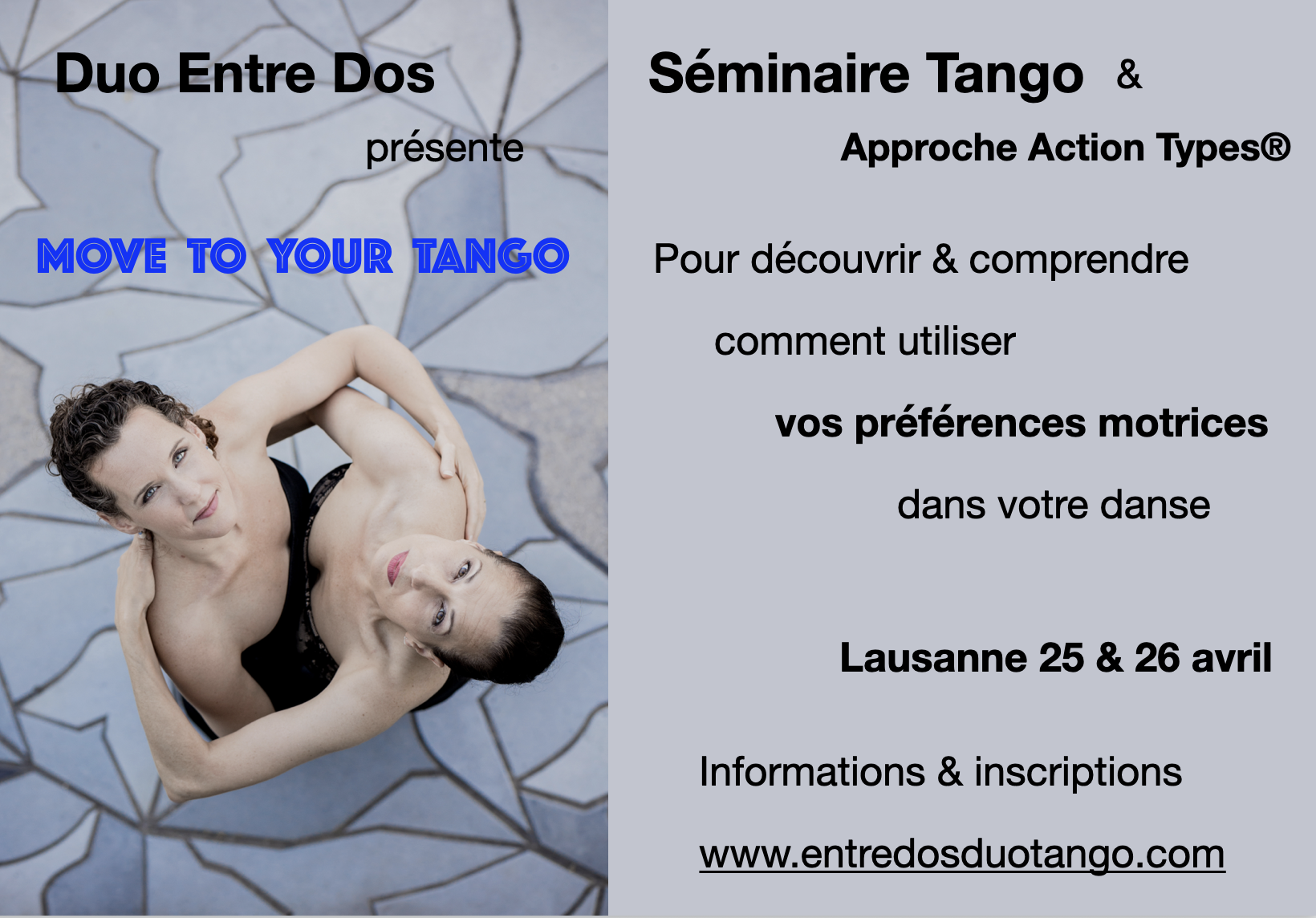 Séminaire tango & préférences motrices